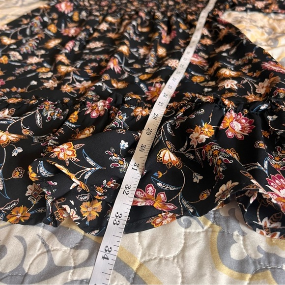Altar’d state brown and black floral smocked ruffle mini dress, large - Picture 7 of 10